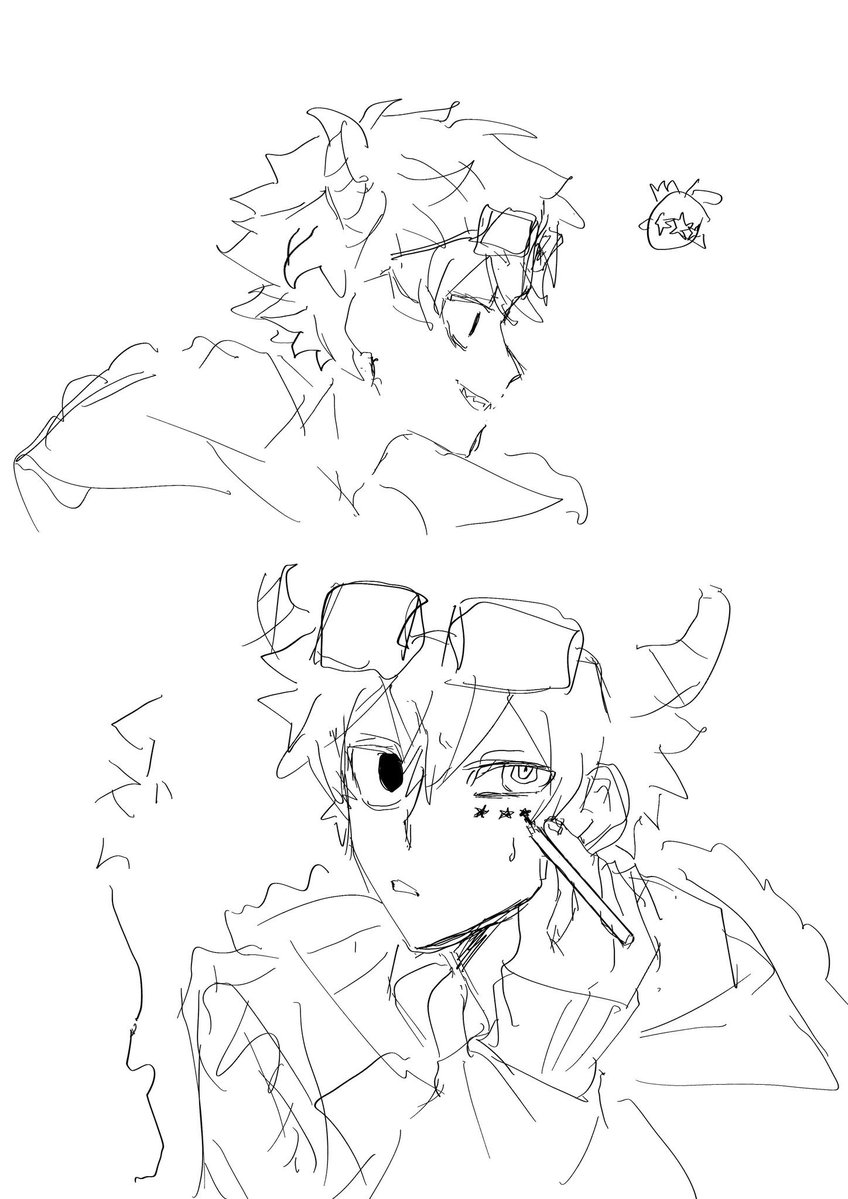 nibiro_02's tweet photo. 右手を痛めており泣く泣く作業を止めているんだけど、
どうしても絵が描きたくて左手で描いてみている https://t.co/pLYztFvHiV