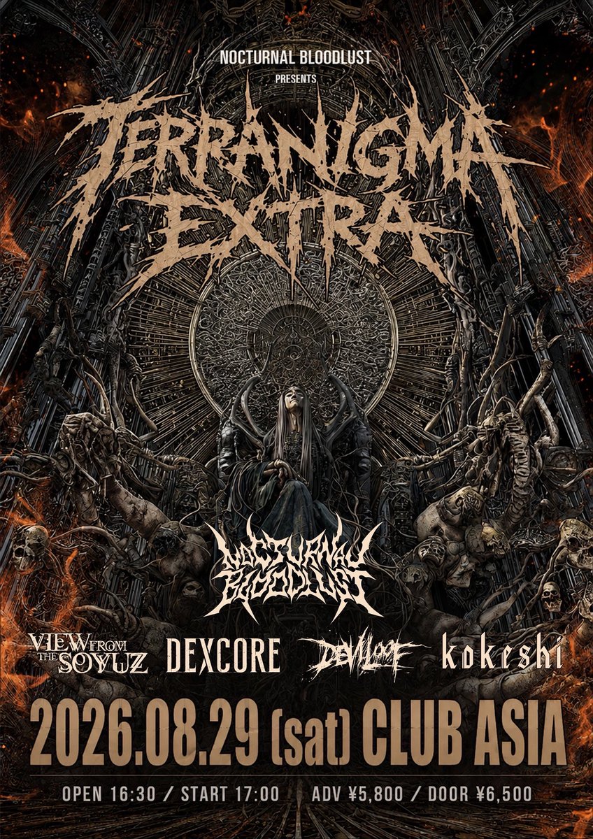 vfts_freehill's tweet photo. 2026 8.29 (Sat) at Clubasia 
NOCTURNAL BLOODLUST presents 
TERRANIGMA EXTRA  

Tickets https://t.co/tozqMXZ7pY https://t.co/p49cXR1sVm