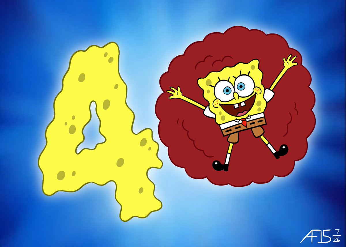 AnimationFan15's tweet photo. "40 Spongy Years"

Today is #SpongeBobSquarePantsDay! According to the show's canon, he was born on this day in 1986, meaning that he's technically 40 years old.

Here's to all the memories we have with everyone's favorite cartoon invertebrate. https://t.co/6zphHEei4I