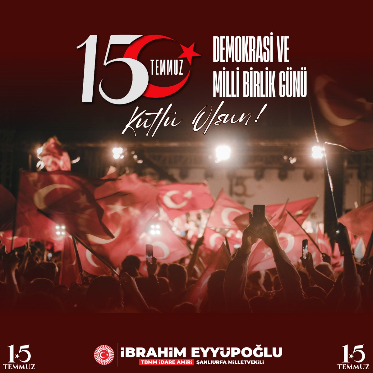 ibrahimeyyupogl's tweet photo. İrade Bizim, Demokrasi Bizim.

15 Temmuz; milletimizin iradesine, demokrasisine ve vatanına sahip çıktığı destansı bir direnişin adıdır.

Aziz milletimiz, o karanlık gecede tek yürek olmuş; bayrağına, devletine ve geleceğine sahip çıkarak hain darbe girişimine geçit vermemiştir.

15 Temmuz Demokrasi ve Millî Birlik Günü'nün 10. yılında, tüm şehitlerimizi rahmetle, gazilerimizi minnet ve şükranla anıyorum.

#15Temmuz #ZaferBizim