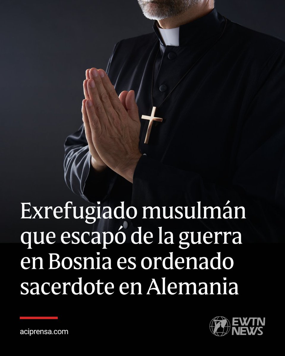 aciprensa's tweet photo. Exrefugiado musulmán que huyó de la guerra en Bosnia es ordenado sacerdote en Alemania🇩🇪

Senad Mrkaljevic, un hombre de 41 años que llegó a Alemania como refugiado tras escapar de la guerra en Bosnia y Herzegovina, fue ordenado sacerdote católico en la Catedral de Santa Eduvigis de Berlín. Su historia es excepcional, ya que nació en una familia musulmana y abrazó el cristianismo siendo adulto.

La ordenación fue presidida por el arzobispo de Berlín, Mons. Heiner Koch. "Muchas personas temen que la fe les quite algo. Mi experiencia es exactamente la contraria: Dios me da mucho más. Eso es lo que quiero transmitir a los demás", expresó el nuevo sacerdote.

Nacido en 1984 en Brčko, entonces parte de Yugoslavia, Mrkaljevic creció en un entorno donde convivían pacíficamente católicos, ortodoxos y musulmanes. Sin embargo, el conflicto de 1992 obligó a su familia a huir primero a Austria y luego a Alemania, donde enfrentó el desafío de adaptarse a un nuevo país y convivir con una discapacidad visual congénita.

Su camino hacia la fe católica comenzó a los 23 años, cuando empezó a leer la Biblia y a asistir en secreto a misa. En 2009 recibió el bautismo durante la Vigilia Pascual, una decisión que inicialmente generó rechazo en su familia, especialmente en su madre.

Tras estudiar Teología y servir como diácono y capellán en Berlín, hoy inicia su ministerio sacerdotal con el deseo de acompañar espiritualmente a las personas y tender puentes entre cristianos y musulmanes. Con el tiempo, su familia terminó respetando su decisión e incluso su madre asistió a la ordenación.

"Nunca es en vano, por pocos que seamos. Yo mismo he experimentado cuánto me ha enriquecido la fe y eso es lo que quiero compartir con los demás", concluyó.