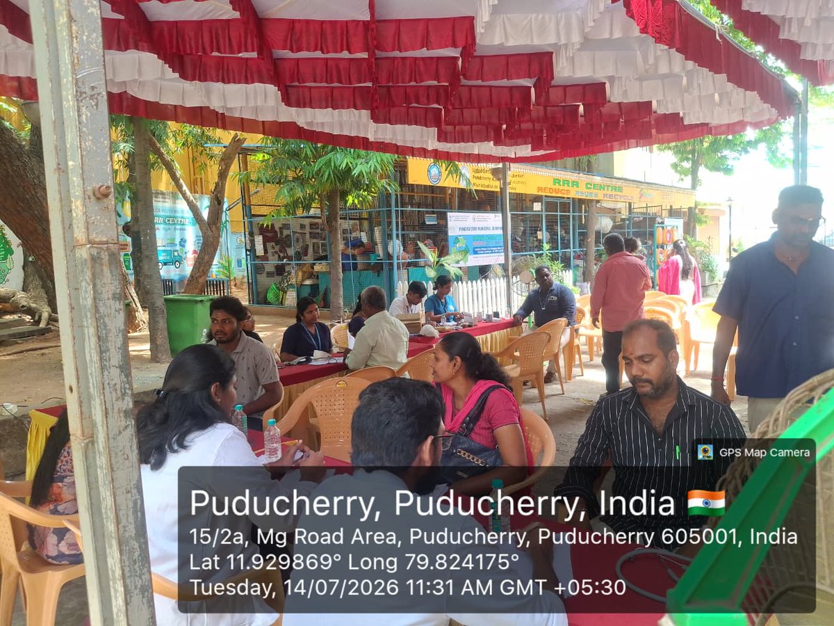 MSJEGOI's tweet photo. On the occasion of #NAMASTE Day 2026, Pondicherry Municipality organized a Health Check-up Camp for sanitation workers to recognize their invaluable service and promote their health and well-being.

The camp provided preventive health check-ups and medical consultations, reaffirming the commitment to ensuring the health, safety, dignity, and welfare of sanitation workers under the National Action for Mechanized Sanitation Ecosystem (NAMASTE) Scheme.  

The initiative aims to promote dignity, occupational safety, and informed participation of #SafaiSaathis, while strengthening their livelihoods under the Ministry of Social Justice and Empowerment.

#NAMASTEDAY #SafaiSaathis #SanitationWorkers #WastePickerEmpowerment

@PMOIndia @narendramodi @AmitShah @Drvirendrakum13 @RamdasAthawale @blvermaup @PIB_India @mygovindia @MIB_India @NISD_India @nskfdc @NSFDC_MOSJE @nbcfdc