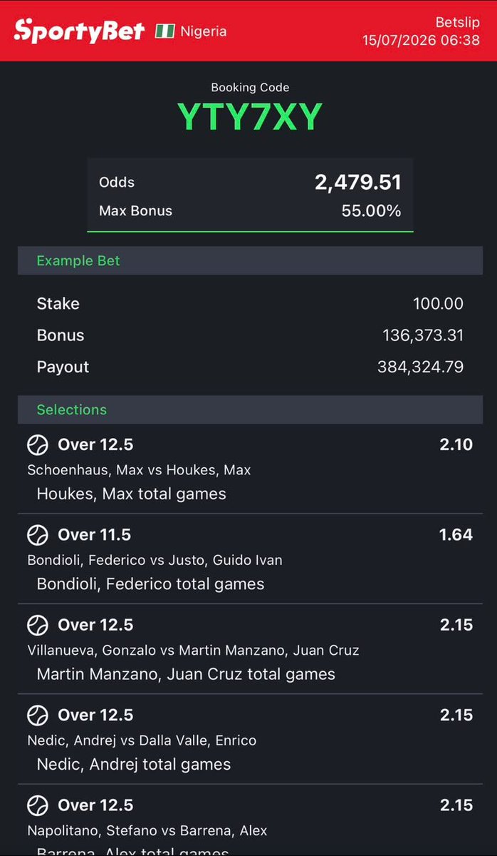 BETGAINS1's tweet photo. 2.5K &amp; 3.2K ODDS TENNIS🔥🔥🔥🔥
YTY7XY
YLTJW6

EDIT ON TELEGRAM CHANNEL 👉 https://t.co/nB4KBqmOME https://t.co/g8Lp7MI1uk