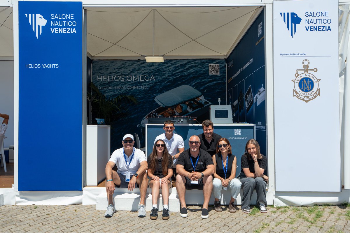 HeliosMarine's tweet photo. As a team growing quickly to electrify the #marineindustry, we emphasize on-water experience for every member across the company.

This year's @SaloneVenezia gave some of our newest members the chance to spend days aboard Helios Omega 7.2. https://t.co/vYDXuIa5Kn