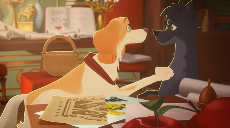 BelfortLupinFan's tweet photo. When the guy you love, pounces on you, looks into your eyes, and is just an inch from touching your snout with his. The world stops, you stopped paying attention to what he was saying, and you just hope that what's happening here never ends.🧡💙#belfortandlupin #belfortxlupin https://t.co/70FBI5jfQL