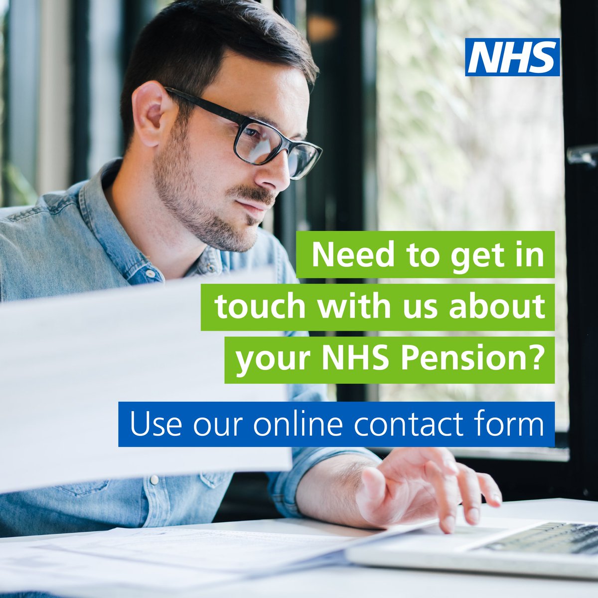 nhs_pensions's tweet photo. There's a new way to get in touch with NHS Pensions 💙 

Members and employers can use our online contact form.

It’s often the quickest way to reach us - whether you've got a quick question or need a bit more support.

Submit your query any time:  
https://t.co/qKee83MPeB https://t.co/zeRNsmDhgB