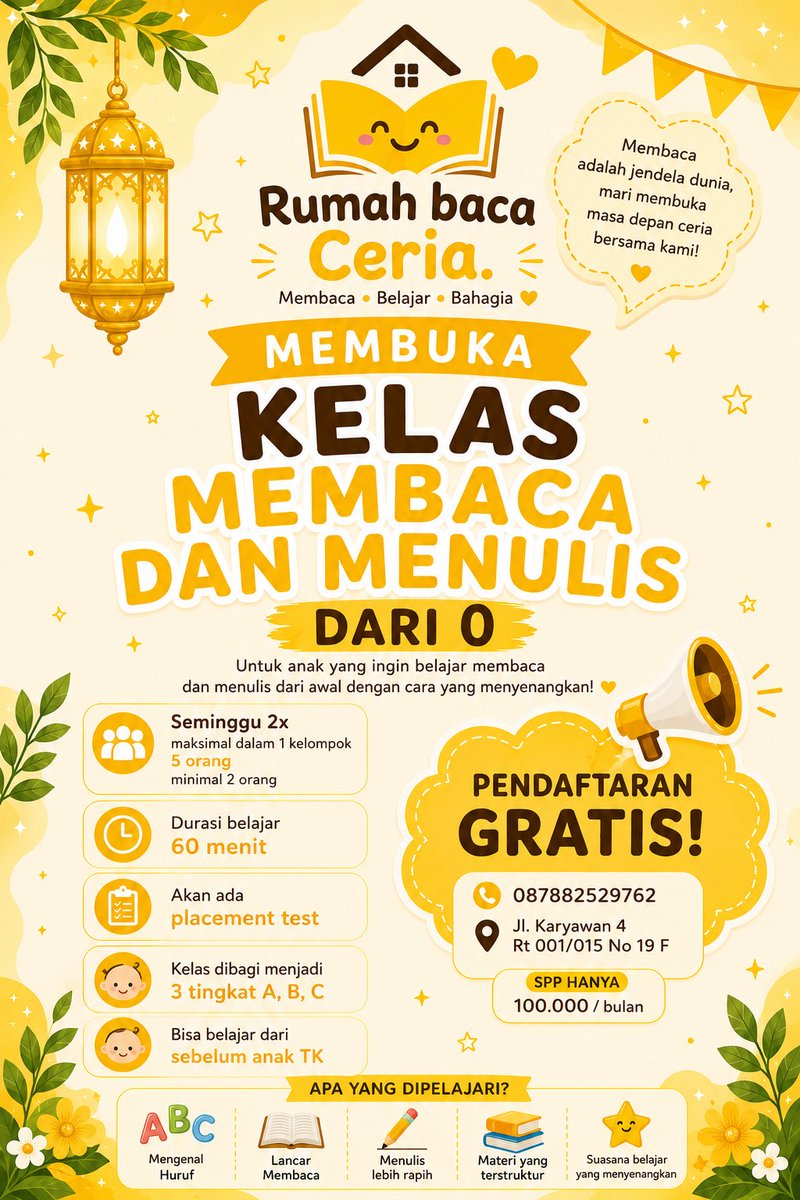 fortunecake__'s tweet photo. Les membaca dan menulis untuk anak atau adik kakak kakak yang mau masuk sekolah atau belum lancar membacanya

domisili : Karang tengah, ciledug https://t.co/PFdW2VepIR