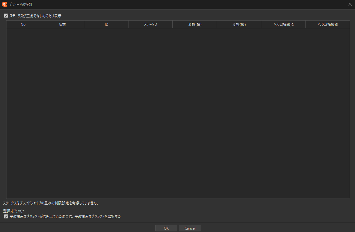B_Live2D's tweet photo. デフォーマの検証気にしてますか...??

制作中はとにかく希望の動きを優先し、油断すると←みたいに💦
→のように製品版はエラーがなくなるよう精査するのですが、正直これ放置しててもあんまりデメリット分からなかったり😟（なおすんですけど笑）

#Live2D https://t.co/cc96O7ps2d