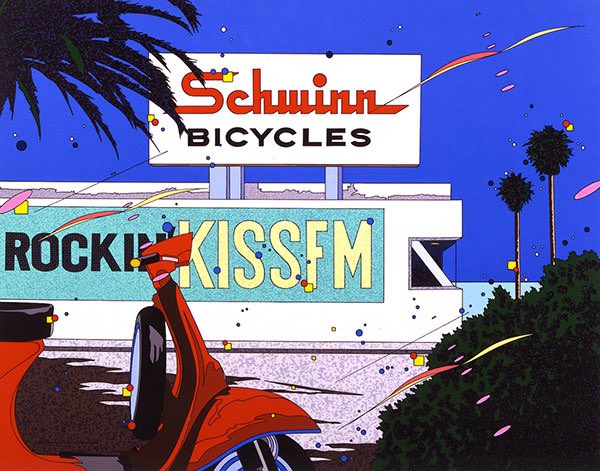 激レア！80年代レトロ FM STATION パブミラー 鈴木英人 イラスト イラスト 鈴木英人 FM パブミラー STATION 激レア！80年代レトロ