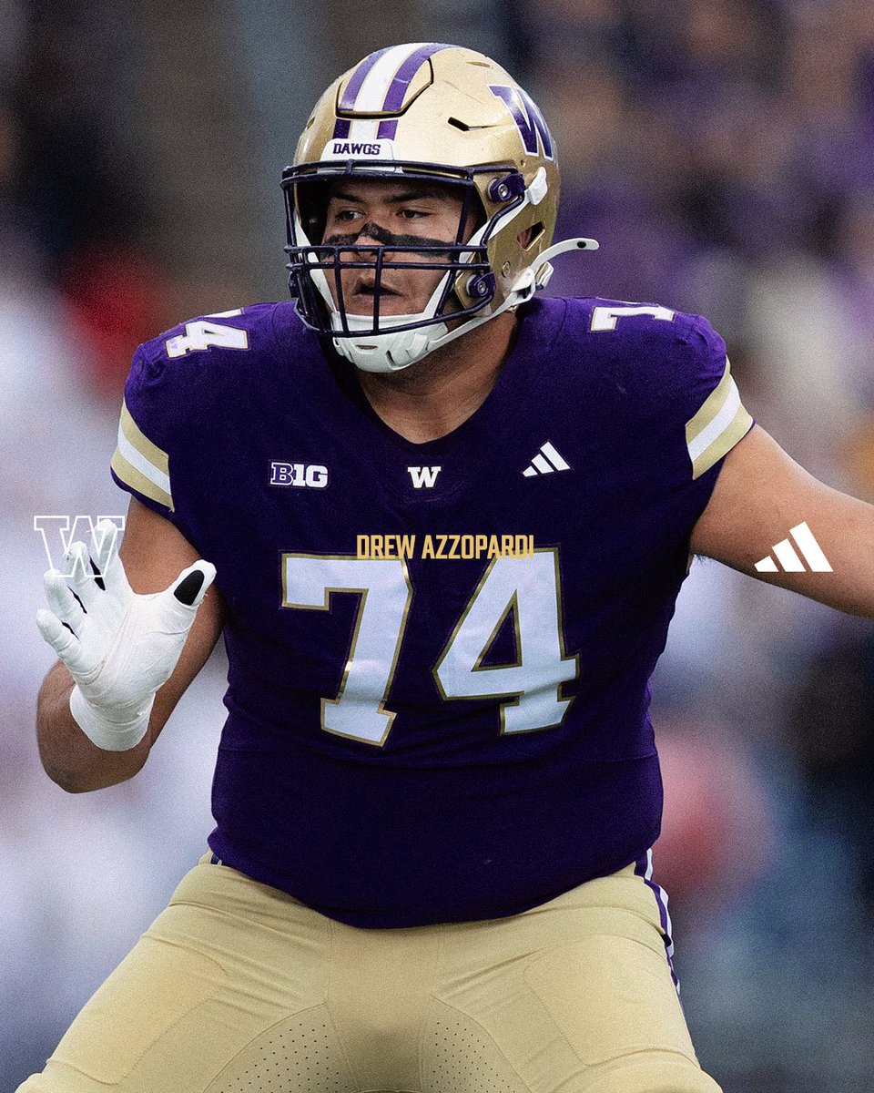 UW_Football's tweet photo. 🐺Meet the Pack: OL Drew Azzopardi @DrewAzzo heads into his senior season. ‘25 UW Earle T. Glant Tough Husky Award Winner. Started 24 of 26 possible games since joining the Huskies. Studying Communication. ☔️ https://t.co/8mo9AyBVa0