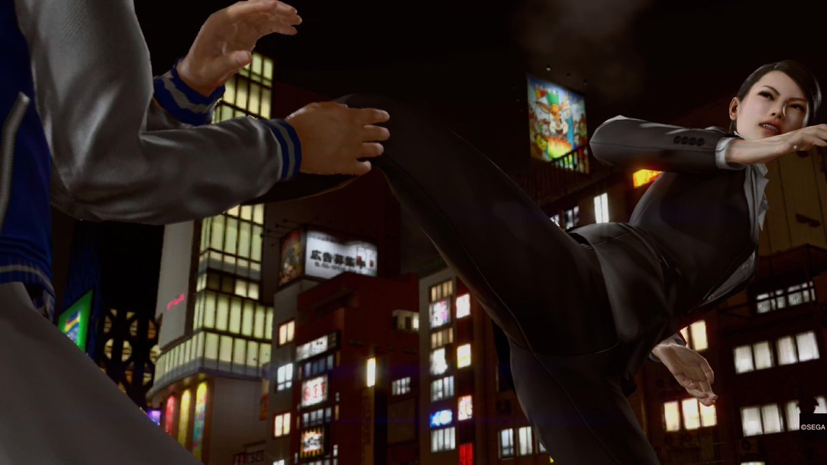 y4kuzahuntress's tweet photo. *(Your character) walks around Sotenbori, Osaka by the river and hears a fight going on, you head there to see Kaoru fighting street thugs harassing her, landing high kicks and punches as well as throws to the Sotenbori river.
What will you do?*

#YakuzaRP #KaoruSayama #RP https://t.co/7RlS8ExXO8