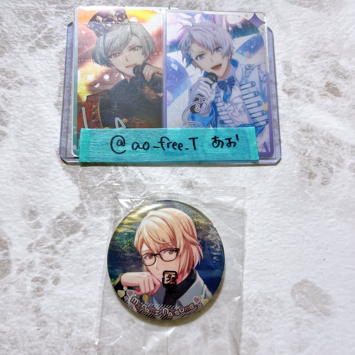 ao_free_T's tweet photo. 【交換】アイナナ カプ缶 缶バッジ メガネ

《譲》巳波

《求》千＞虎於

どちらも友人分になります
郵送、関西手渡し https://t.co/BVhcllajAG