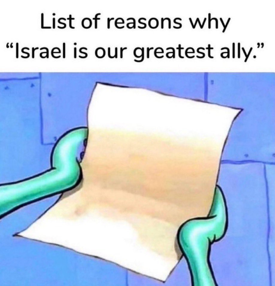 IAmDraShon's tweet photo. List of reasons why "Israel is our greatest ally". https://t.co/Tk1ZVKlVNr