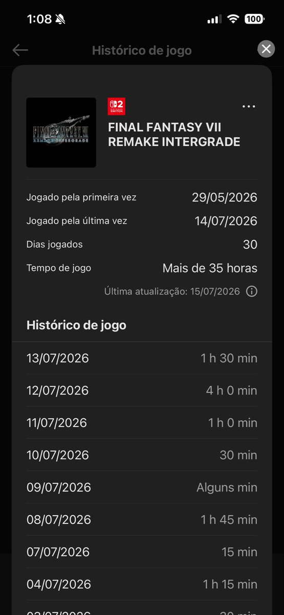 medeirosglm's tweet photo. Final Fantasy 7 Remake finalizado depois de 35 horas de muito suor kkk. Minha primeira experiência (jogando até o fim) com a série. Valeu cada minuto 🖤 https://t.co/r0nVKxafrD