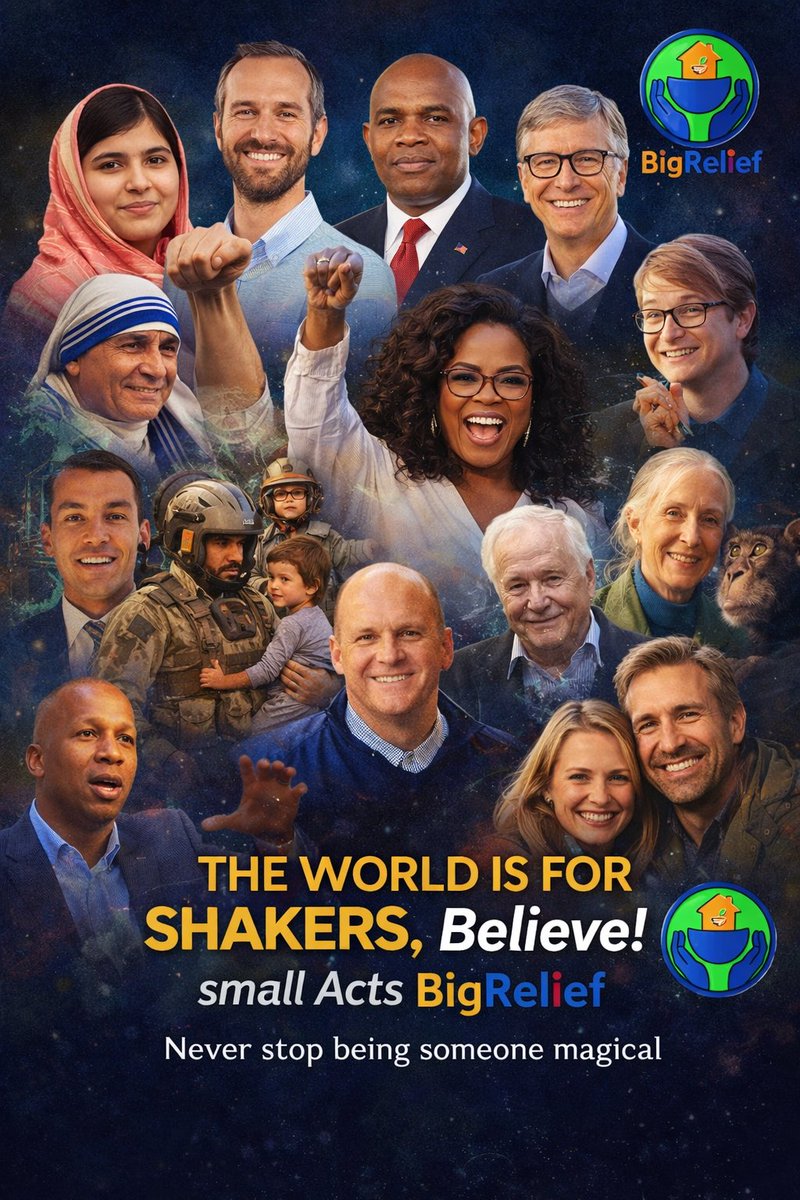 BigReliefcomng's tweet photo. The World is for shakers, Believe!
Never Stop Being Someone Magical 
Small Acts BigRelief! https://t.co/7J4B0godm5
