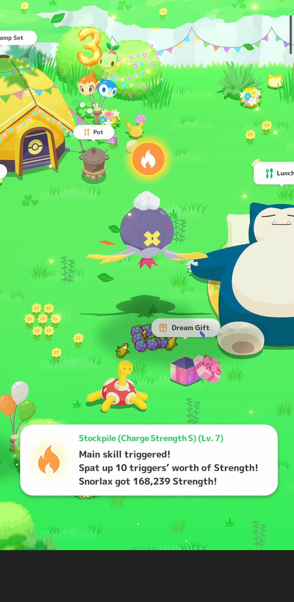 pr0f_dexter's tweet photo. #ポケスリ3周年をみんなで #Pokemonsleep3rd 
​Drifblim delivering the best anniversary gift today! 🎈🔥 https://t.co/dVAE3DoAoE
