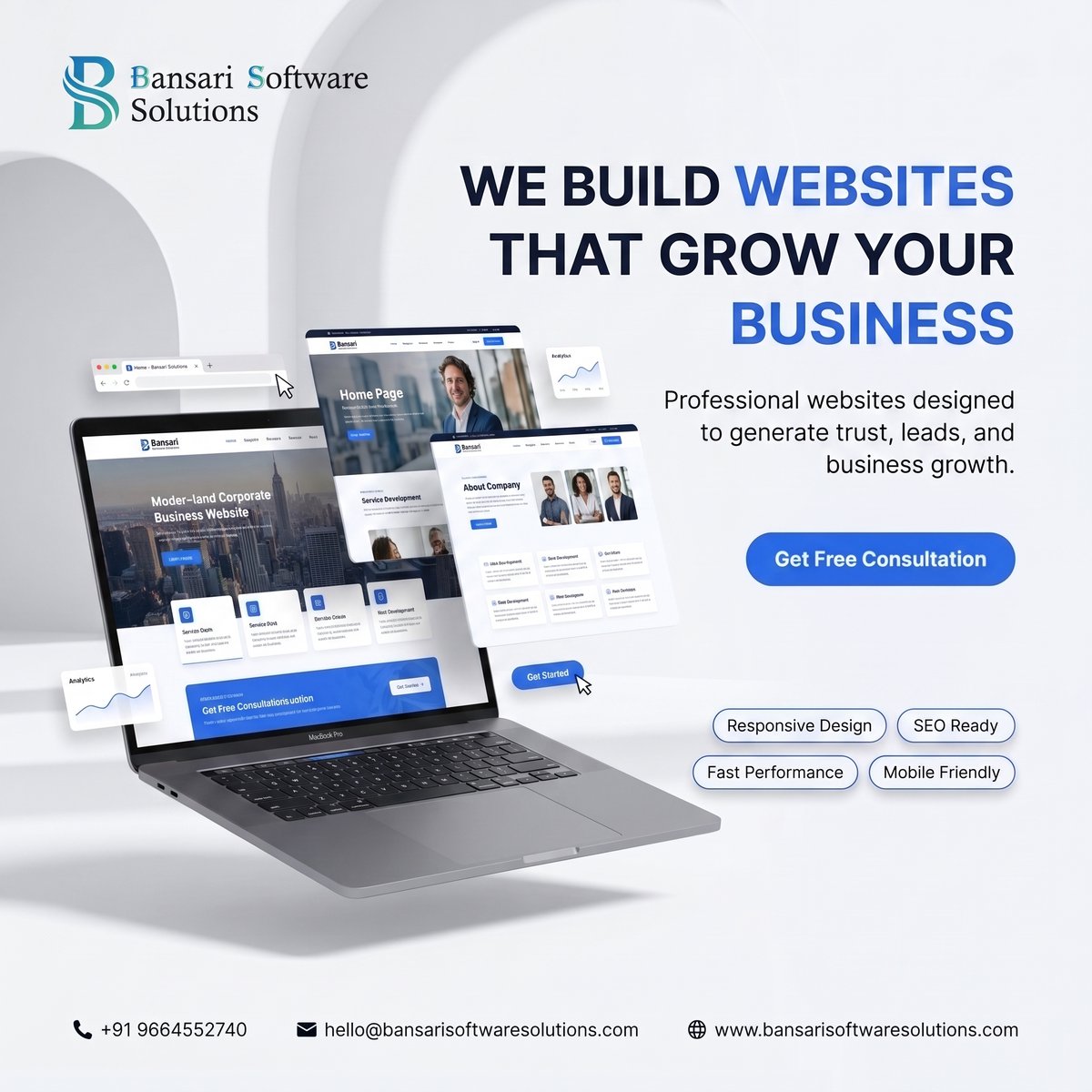BansariSoftware's tweet photo. Your website should work 24/7 to grow your business.
✅ Responsive
✅ SEO Ready
✅ Fast Performance
✅ Mobile Friendly
Let's build a website that brings results.
🌐 https://t.co/DZUj72KIBS
#WebDesign #BusinessGrowth #SEO #WebsiteDevelopment https://t.co/IvVwQDVmXN