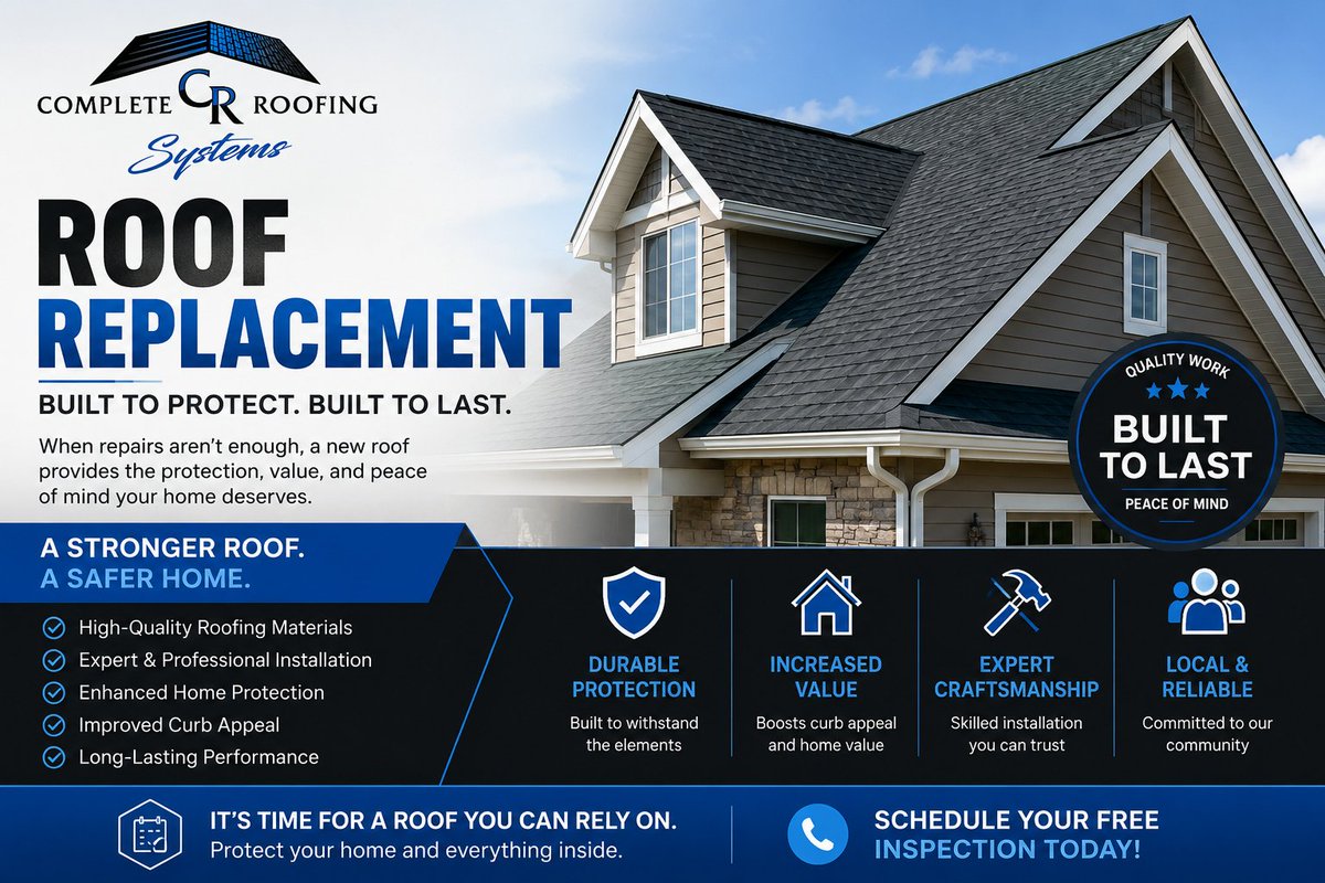 roofingusa67's tweet photo. Your roof protects everything you love. If it's aging or damaged, upgrade with professional roof replacement services built for lasting performance.

Learn more: https://t.co/ERh68EwUPr Visit today for your free consultation.

#RoofReplacement #Roofing #HomeImprovement https://t.co/jKVuVt6Mp5