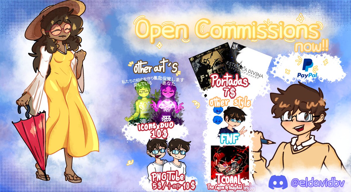 YonaSN_X's tweet photo. COMISIONES ABIERTAS.
No esketches, no solo color, todo full color 
Ayúdame a cumplir mi sueño, de verdad te lo agradecería un montón!!
Contactame en discord🍂✨

https://t.co/mUtkODZNG8

Método de pago solo Paypal

☄️✨ https://t.co/GmczCMTnRz