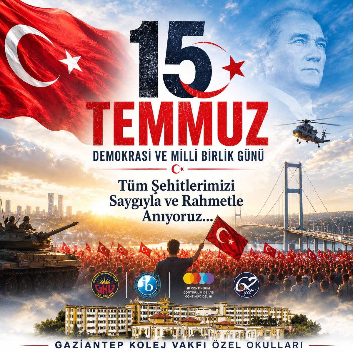 GkvKurumsal's tweet photo. 15 Temmuz Demokrasi ve Milli Birlik Günü Kutlu Olsun.
Tüm şehitlerimizi saygıyla ve rahmetle anıyoruz.

#15TemmuzDemokrasiveMilliBirlikGünü https://t.co/Uh6KVyZidk