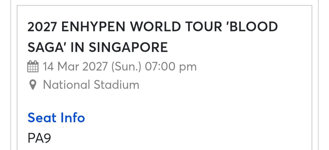keoharper's tweet photo. Wts Enhypen tickets’s concert in Singapore🫶
Price can negotiate 
Available for transfer 
#enhypeninsg #resale https://t.co/qJKUXVII3K