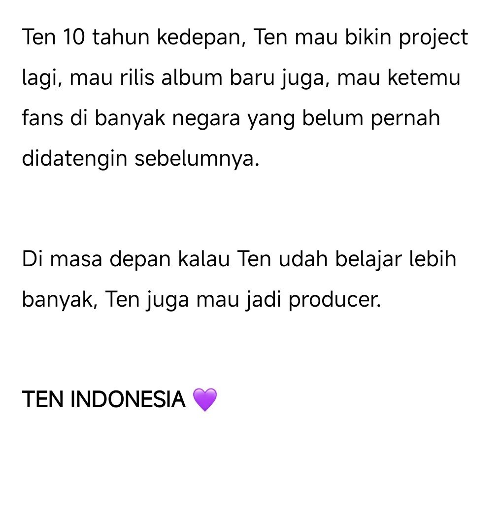 TEN__IDN's tweet photo. #TEN 10 tahun kedepan, Ten mau bikin project lagi, mau rilis album baru juga, mau ketemu fans di banyak negara yang belum pernah didatengin sebelumnya. 

Thai trans &amp; video by PPTT_1001

#TENมาแฉข่าวเช้า https://t.co/uAZlePlfbk