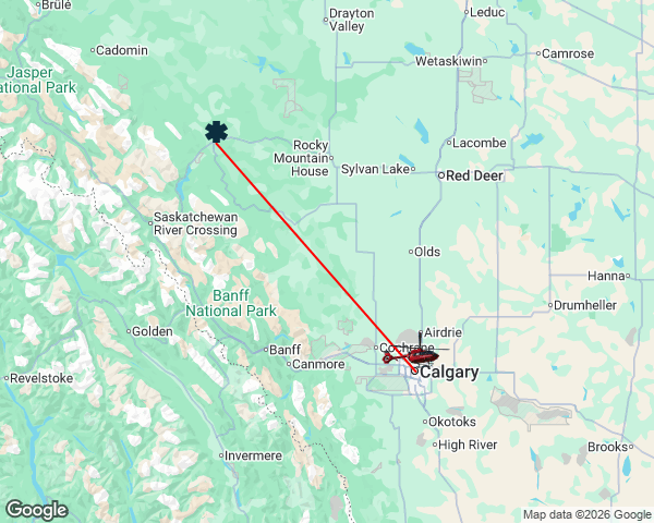 STARSambulance's tweet photo. 🚁 STAR-1 (Calgary) has responded to a scene call in the Nordegg, AB area around 9:34 PM MDT. https://t.co/sNzJEe6rtx