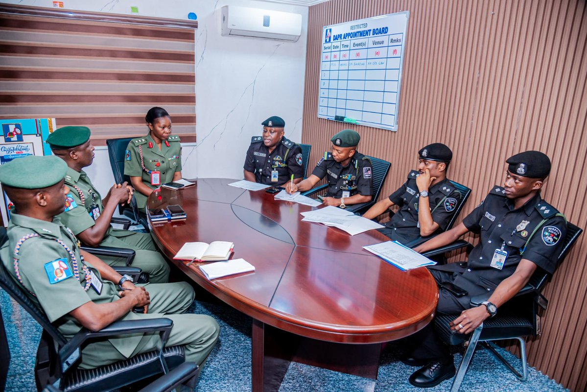 CspIniedu's tweet photo. Pursuant to the strategic directives of the Inspector-General of Police, IGP Olatunji Rilwan Disu, psc(+), NPM @TunjiDisu1 , I undertook a familiarisation engagement with the Director of Army Public Relations. I was received with the utmost professional courtesy by the Director, Colonel Appolonia Anele.

This operational interface constituted a force-multiplying platform to harden the interoperability framework between the Nigeria Police Force and the Nigerian Army. Our deliberations zeroed in on real-time intelligence fusion, synchronised strategic communications, kinetic and non-kinetic public information operations and the unyielding defence of our national territorial integrity and internal security architecture.

I wish to place on record my profound appreciation for the warm reception and the robust, outcome-driven dialogue that underscored our shared resolve to operationalize seamless joint-tasking, de-confliction protocols, and unified command structures in the relentless pursuit of peace, order, and the rule of law across the Federal Republic of Nigeria.

#CitizensAreTheBoss #PoliceIsYourFriend