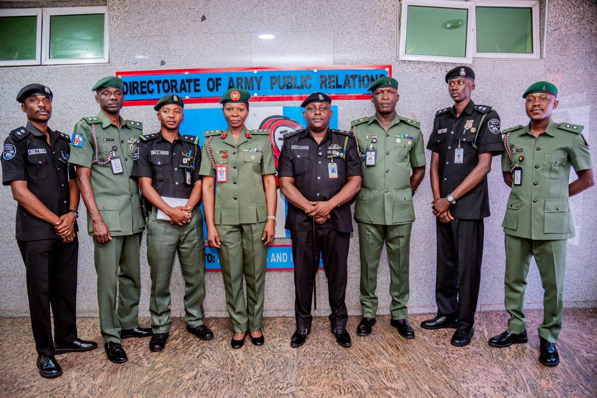 CspIniedu's tweet photo. Pursuant to the strategic directives of the Inspector-General of Police, IGP Olatunji Rilwan Disu, psc(+), NPM @TunjiDisu1 , I undertook a familiarisation engagement with the Director of Army Public Relations. I was received with the utmost professional courtesy by the Director, Colonel Appolonia Anele.

This operational interface constituted a force-multiplying platform to harden the interoperability framework between the Nigeria Police Force and the Nigerian Army. Our deliberations zeroed in on real-time intelligence fusion, synchronised strategic communications, kinetic and non-kinetic public information operations and the unyielding defence of our national territorial integrity and internal security architecture.

I wish to place on record my profound appreciation for the warm reception and the robust, outcome-driven dialogue that underscored our shared resolve to operationalize seamless joint-tasking, de-confliction protocols, and unified command structures in the relentless pursuit of peace, order, and the rule of law across the Federal Republic of Nigeria.

#CitizensAreTheBoss #PoliceIsYourFriend