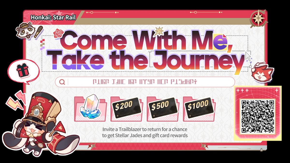 JayyHaru's tweet photo. Invite returning Trailblazers to link up with your invitation code and log into the game to win Stellar Jades, gift cards, and other surprise rewards https://t.co/05XStxC3nw