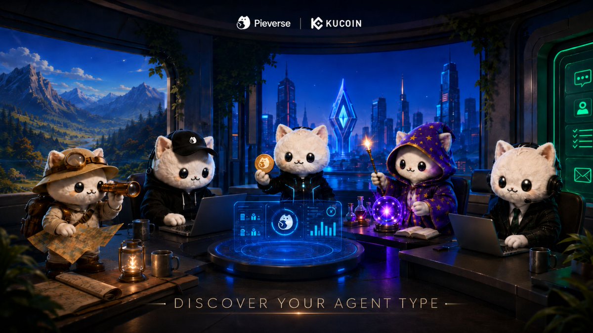 pieverse_io's tweet photo. At the heart of our campaign with @KuCoin_Web3 is a new layer of Purr-Fect Claw: your Agent Type.

Your type reflects how you work, what you ask your agent to do, and the actions you take—giving your agent profile a distinct identity and opening the door to more personalized missions, experiences, and rewards across Pieverse.

The Discover Your Agent Type campaign is now live. Take the quiz, reveal your type, complete daily missions, earn XP, and compete for your share of the 12,000 $PIEVERSE prize pool.

🔗 Get started here: https://t.co/TgpH1v8tL2