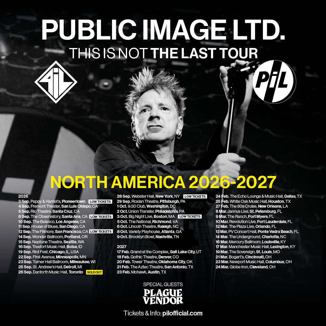 lydonofficial's tweet photo. The first leg of the PiL North American tour starts in 6 weeks  in Pioneertown. Tickets are running low for that show, as are Santa Ana, San Francisco, New York &amp; Boston. Toronto is already sold out! If in doubt don’t miss out. Get your tickets now via https://t.co/0H0wXq3Nmt https://t.co/t7IMMfD6Fm