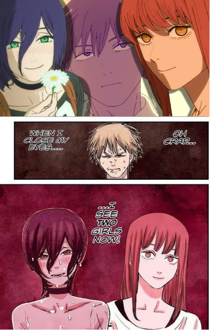 Komest85's tweet photo. Fujimoto regarding Denji and Makima's date, and the comparison between her and Reze with respect to Denji.  
(Love, Flower, Chainsaw Guide) https://t.co/WcTUEAd24o