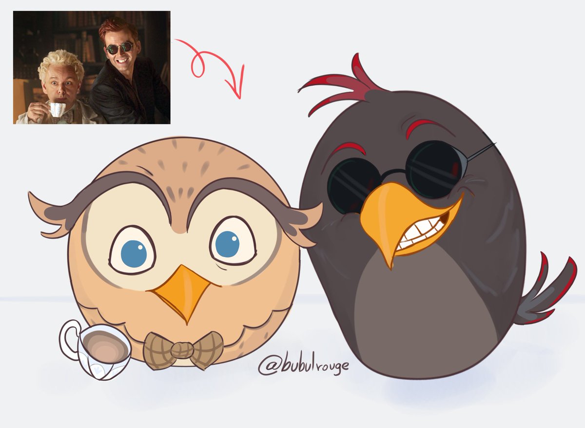 bubulrouge's tweet photo. Mis angry birds good omens reaction a todo este amor que reciben https://t.co/tjgbPcas3M