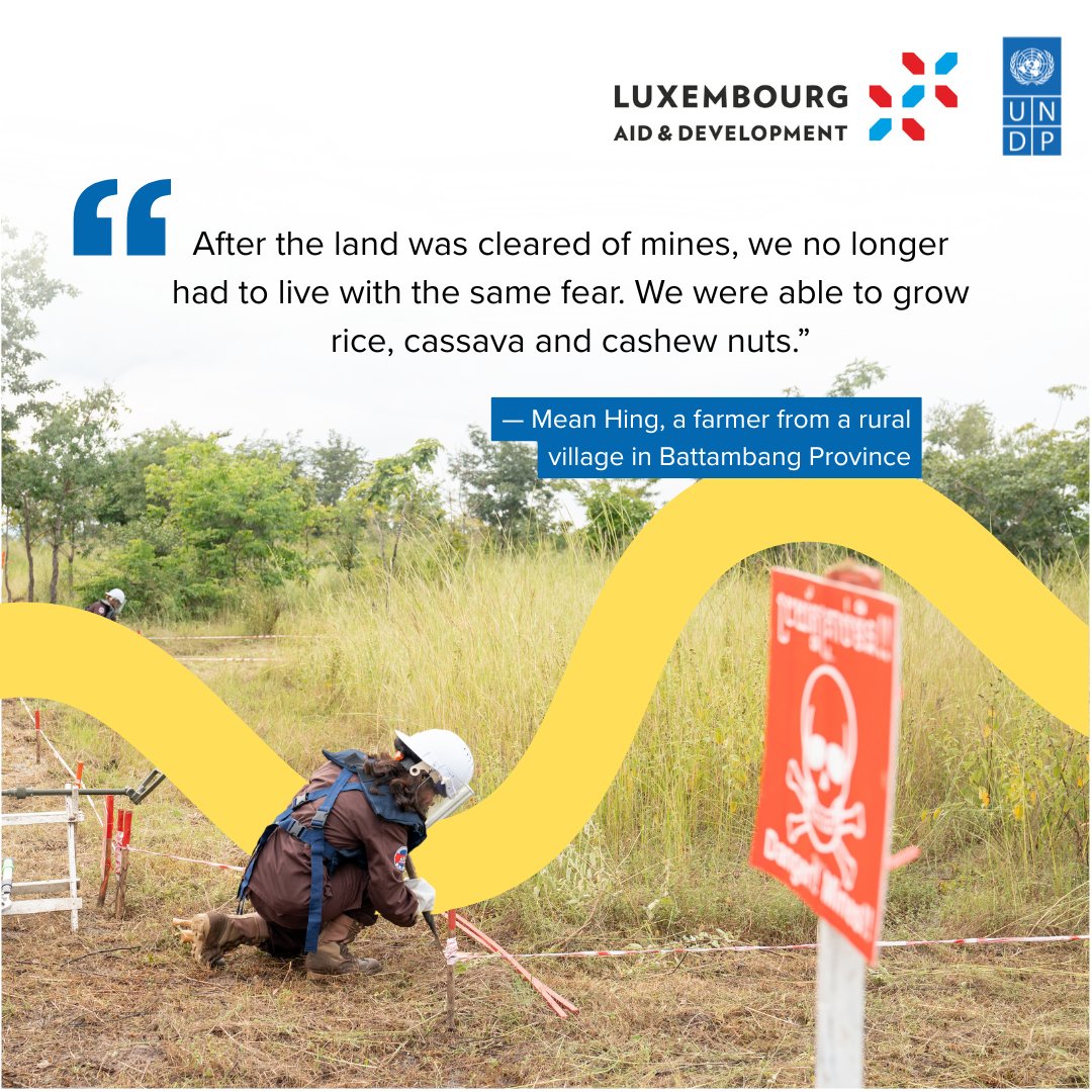 UNDPCambodia's tweet photo. 🇱🇺🇰🇭Thanks to #Luxembourg's support, contaminated land is being made safe again & mine survivors are receiving support to rebuild their lives. Through Clearing for Results, @UNDP works with 🇱🇺 & other dev. partners towards a safer, more inclusive future. #LuxAid
@Xavier_Bettel https://t.co/zubSt4Agqy