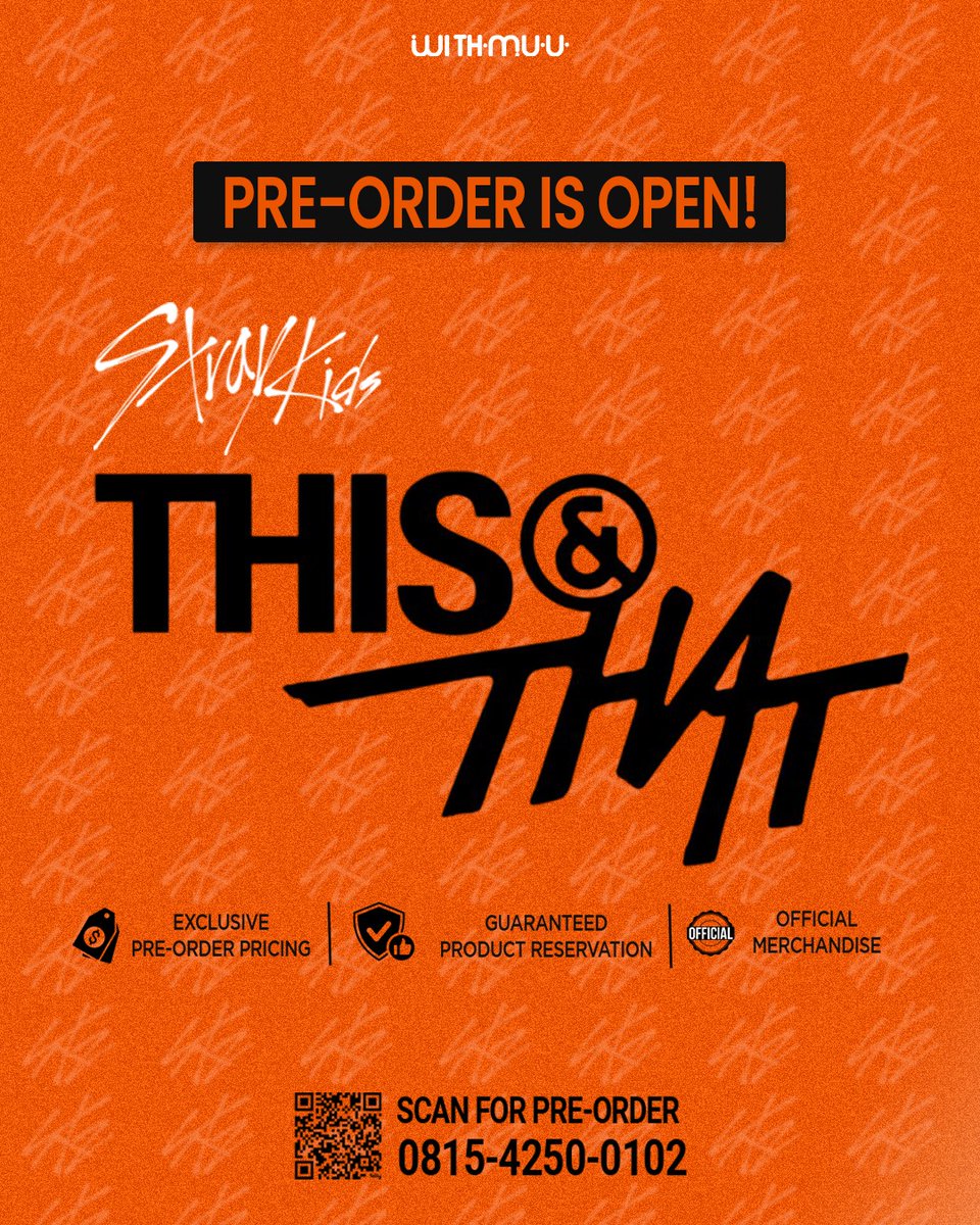 WITHMUUid's tweet photo. 🔥 Stray Kids is back!
THIS &amp; THAT is now open for PRE-ORDER at WITHMUU Indonesia!

✨ Special Price: 10–20 July 2026
🛒 Order now via Shopee or scan the QR code.
*T&amp;Cs apply.

#WITHMUU #WITHMUU_Indonesia #StrayKids #THIS_AND_THAT https://t.co/VkyHiGt8r0