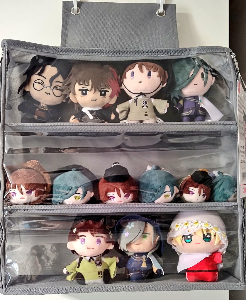 yuki_mcmc_gne's tweet photo. さっそく実物みてきて、そして買ってきた！
DAISOのぬいぐるみ収納ポケット(3段)

まめマスコット、御伴散歩マスコット、もちマス、わんぱく指は問題なく入る感じで、ちびぐるみはギリギリかな…
んまほっぺ入れるなら2段のほうが良さそう(そっちも今度買ってみたい) https://t.co/LH22Q3OY5X