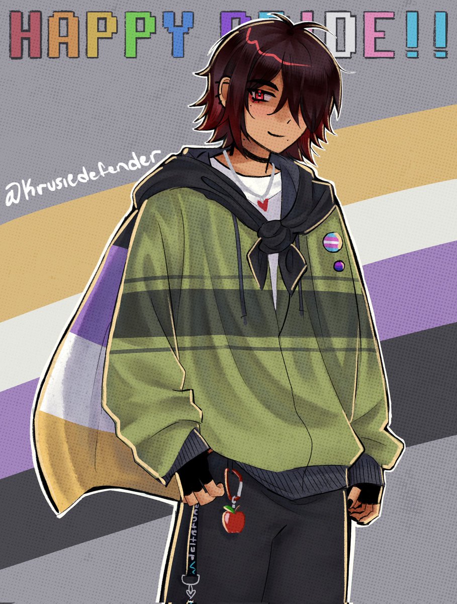 krusiedefender's tweet photo. repost for enby day :] 
#krisdreemurr #krisdeltarune #deltarune https://t.co/U0FEeqUX44