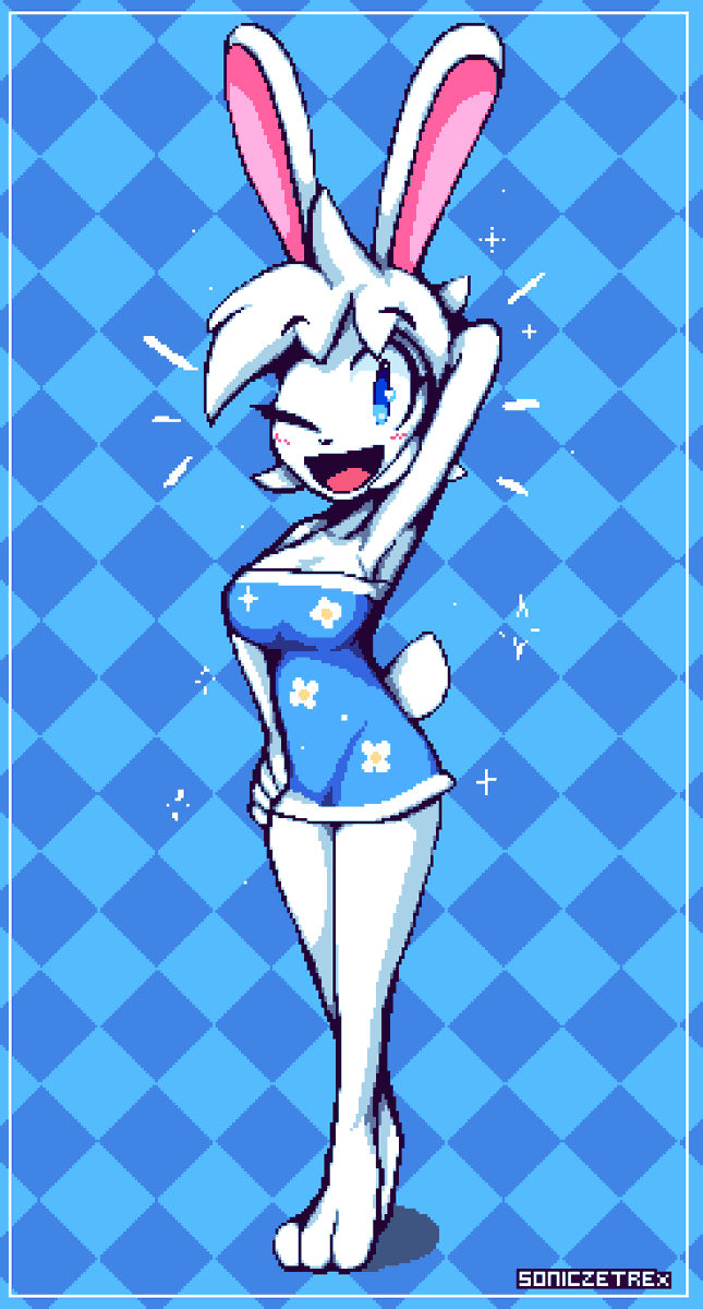 A gift art of the bunny herself for @PixelBunny821! Hope you had