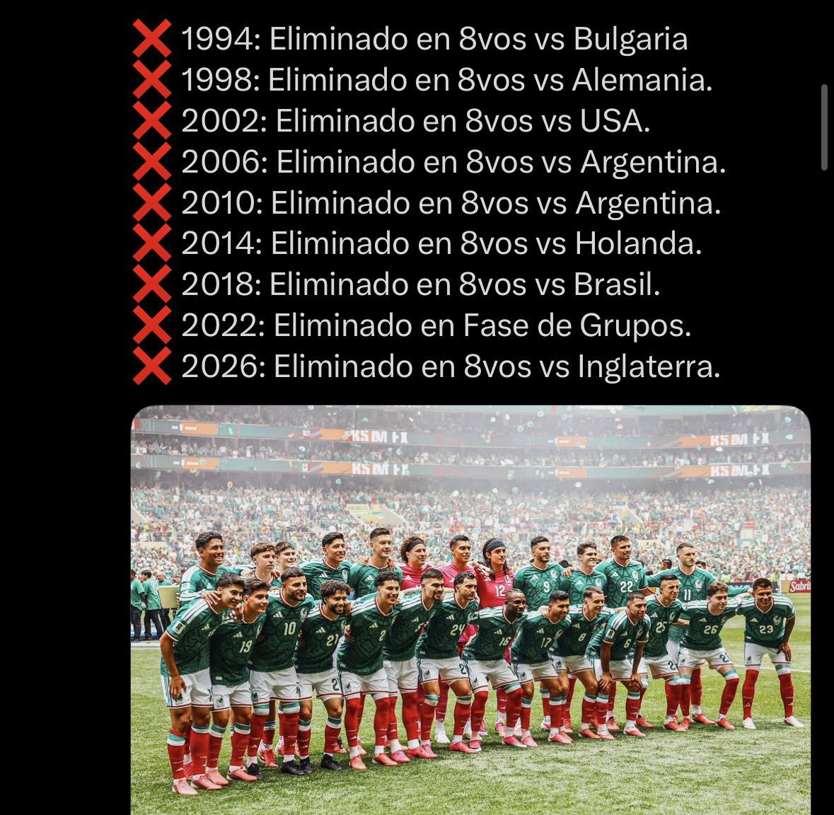 UnPatoEnX's tweet photo. @TolucaMDG @ErrorArbitralTR Siempre mechico llega a dar las nalgas en octavos, lo peor era el olé en el minuto 1 y estando 0 a 0 jajajajajjs https://t.co/1Uste0cqxx