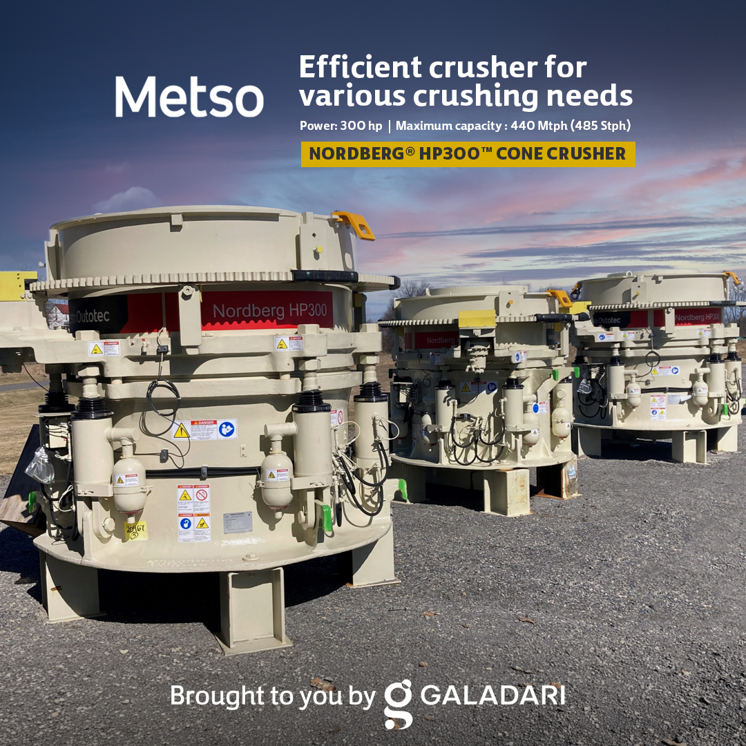 galadarigthe's tweet photo. The cone crusher #Metso HP300 combines crusher speed, throw, crushing forces, and cavity design. This combination is renowned for providing higher capacity and superior end-product quality.
Discover more:
https://t.co/ELj8AeIWWR https://t.co/fsNnP1kxYY