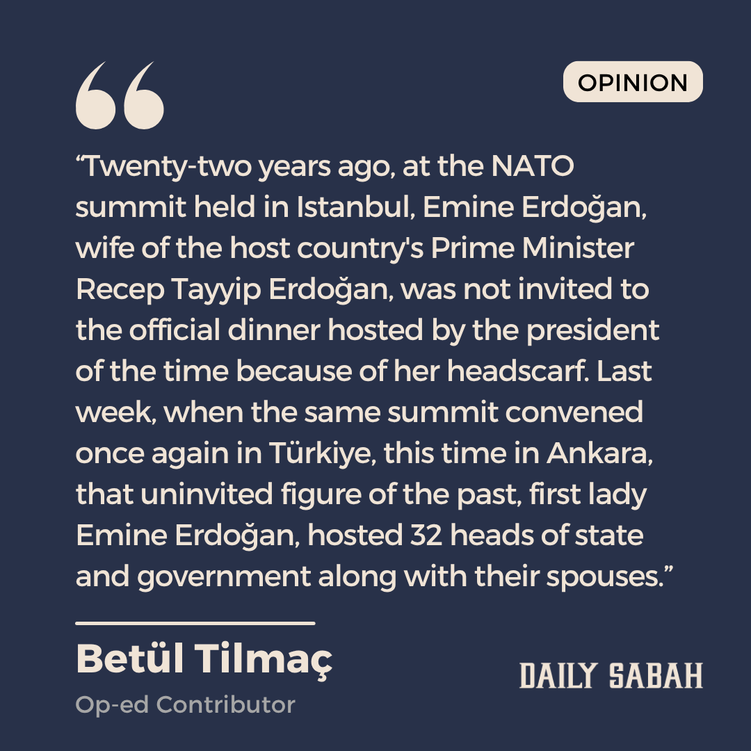 DailySabah's tweet photo. Headscarf diplomacy: Who can sit at the table, who can’t? - by Betül Tilmaç | DS Opinion
https://t.co/Adm37lKQxV https://t.co/lYkcjyKJML