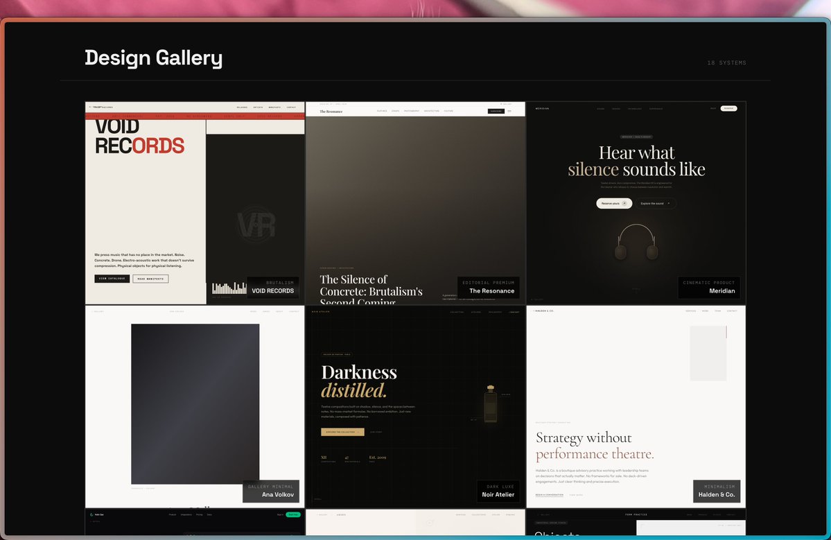 gshreyxn's tweet photo. Switched to GPT-5.6 Sol in Codex and haven't looked back. Built this whole cinematic product design gallery with it, the taste is just there now. Clean type, real motion, ships fast.

https://t.co/zVjsq16dVH

#Codex https://t.co/cO7iiJtSX9