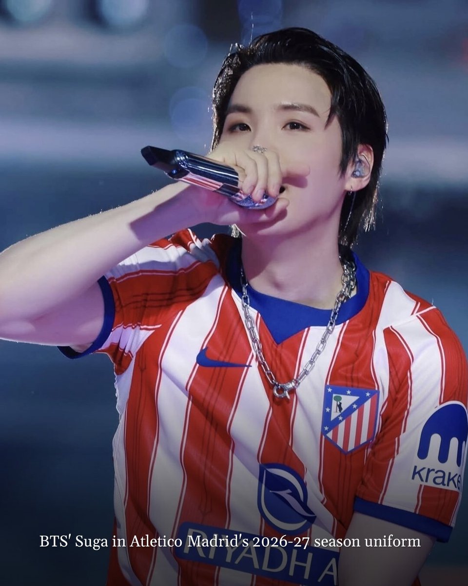 BTS members Suga, V and J-Hope took the stage in soccer jerseys