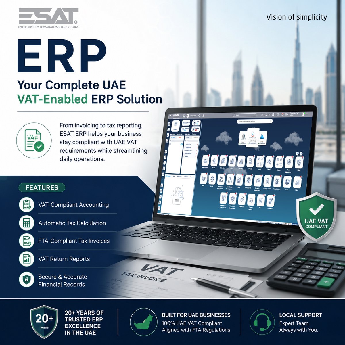 EsatSolution's tweet photo. CUSTOMIZED FOR YOUR BUSINESS. TRUSTED FOR 20+ YEARS.
#ESATERP #CustomERP #ERPSoftware #BusinessAutomation #DigitalTransformation #20PlusYears #TrustedERP #UAEVAT #VATCompliant #ScalableERP #EnterpriseSolutions #UAEBusiness #BusinessGrowth #ERPExperts #IndustrySpecificERP https://t.co/1Zs3tszM1d