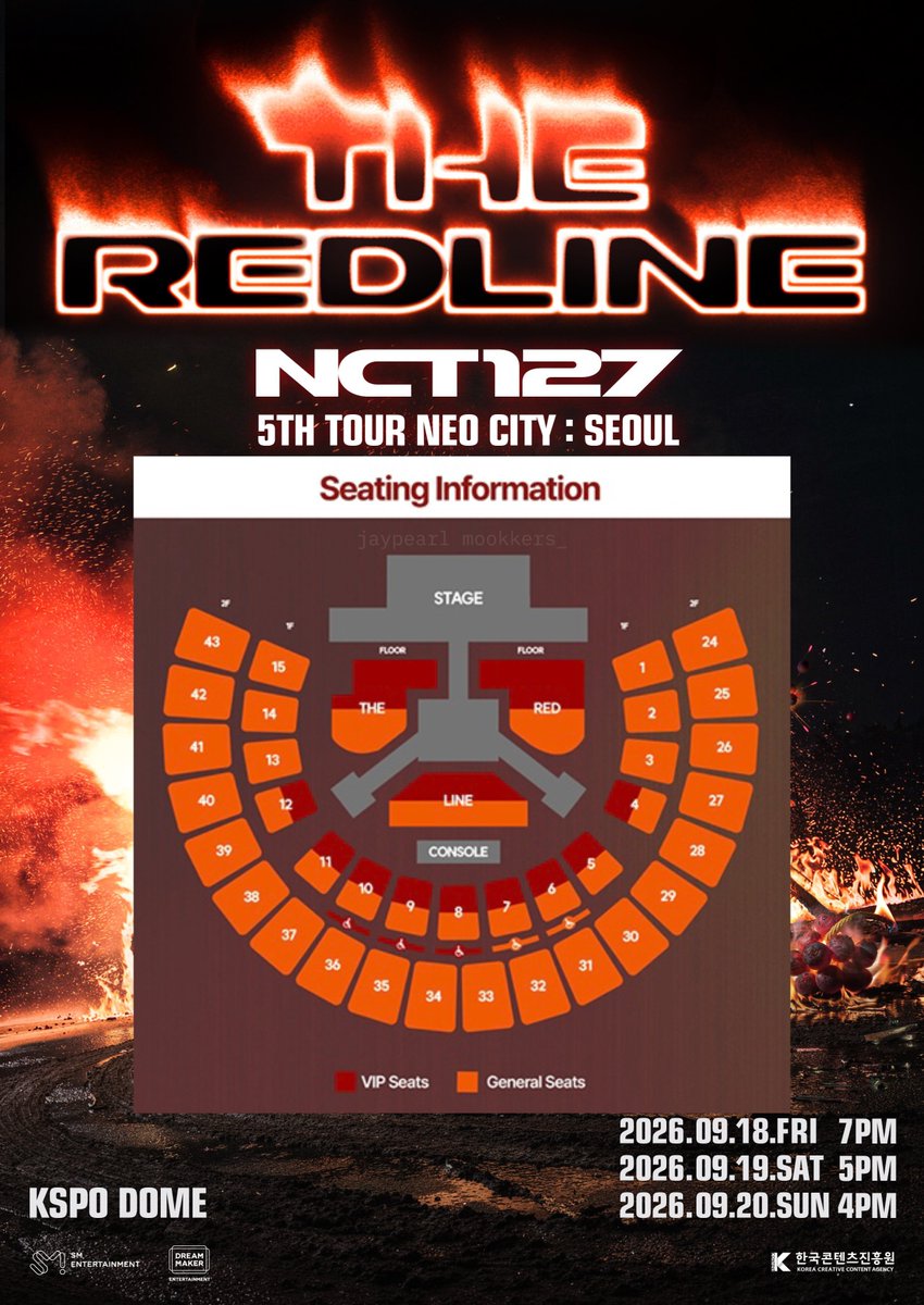mookkers_'s tweet photo. ผังคอน 5 นสจ the redline ที่เกาหลีบัตรหลุมคือบัตรยืนทั้งหมด ที่ไทยก็น่าจะประมาณนี้ไหม สงครามอีกแล้วครับพี่ ๆ ขาหักหลังหักด้วย https://t.co/zC4cXYsMid
