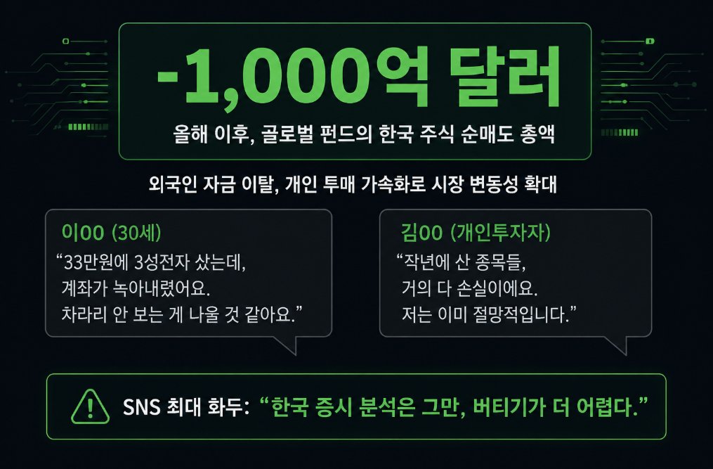 ar_5_29's tweet photo. 최근 제가 가장 많이 받은 메시지는 종목 추천이 아니었습니다.
"계좌를 열어보기가 무섭습니다."
"지금이라도 팔아야 할까요?"
"원금만 회복되면 다시는 주식을 하지 않겠습니다."
최근 며칠 동안,
이런 메시지를 정말 많이 받았습니다.
주가가 하루아침에 크게 무너지면,
불안하고 두려운 마음이 드는 것은 너무나 당연합니다.
하지만 이런 시기일수록,
가장 위험한 것은 주가가 떨어지는 것이 아니라,
공포 때문에 잘못된 판단을 내리는 것입니다.
이번 조정을 보면서
많은 분들이
"AI 반도체 시대가 끝난 것 아니냐"
"삼성전자와 SK하이닉스는 이제 더 이상 오르기 어려운 것 아니냐"
라는 이야기를 하고 있습니다.
하지만 제가 확인한 글로벌 기관들의 시각은
조금 달랐습니다.
최근 골드만삭스는
고객들에게 중국 AI 가치사슬에 대한 비중 확대를 제시했습니다.
반도체,
전력,
AI 인프라,
AI 소프트웨어까지
AI 산업 전체를 다시 바라보기 시작한 것입니다.
이 이야기를 듣고
"한국 AI는 끝난 것인가?"
라고 생각하시는 분들도 계실 것입니다.
하지만 저는 그렇게 보지 않습니다.
이번 하락은
AI 산업이 끝났기 때문이라기보다,
그동안 특정 종목에 집중됐던 자금이
다시 재배치되는 과정에 더 가깝다고 생각합니다.
기관 자금은
항상 가장 많이 오른 곳에 오래 머물지 않습니다.
새로운 기회를 찾기 위해
조금씩 다음 방향으로 움직이기 시작합니다.
그래서 지금 중요한 것은
"주가가 얼마나 빠졌는가?"
가 아닙니다.
"다음 자금은 어디로 향하고 있는가?"
입니다.
많은 투자자들은
뉴스가 나온 뒤에 움직입니다.
하지만 기관들은
뉴스가 나오기 전에
이미 다음 산업과 다음 종목을 찾기 시작합니다.
저 역시 최근
기관 수급과 글로벌 리포트를 함께 분석하면서,
기존 주도주보다
새롭게 기관들의 관심이 모이고 있는 기업들을
매일 정리하고 있습니다.
시장이 불안할수록
기회는 오히려 조용히 만들어집니다.
그리고 시장이 다시 움직이기 시작하면,
가장 먼저 오르는 종목은
이미 기관 자금이 미리 들어가 있던 기업인 경우가 많습니다.
지금 가장 중요한 것은 공포에 흔들리는 것이 아니라, 다음 자금의 방향을 먼저 읽는 것입니다.
