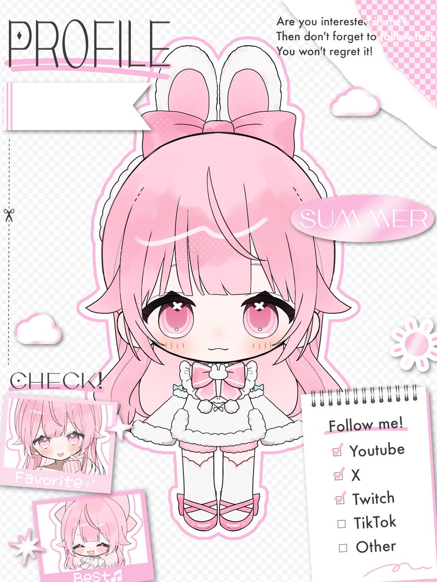 prncyq's tweet photo. ╭━━━━━━━━━━╮
            #立ち絵公開 
╰━━ｖ━━━━━━━╯

はじめまして！とってもかわいい 
ちいさな体であなたに会いに来ました୨୧ 

#VTuber準備中 のぽわぽわうさぎさん
甘愛ぽあ（あまつね ぽあ）です🐇

朝から夜にかけてTwitchでのんびり配信中❕
甘々な愛を沢山ください🤍 https://t.co/VYxpigPUaD