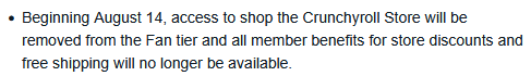 AquilaSamurai95's tweet photo. @ShopCrunchyroll First it was middle finger to free accounts by removing ads viewing, now you hate even the payers just because they are using the base subscription.
You have no right to excuse any price increases when you constantly remove features for customers. https://t.co/Cpr6MqSRep