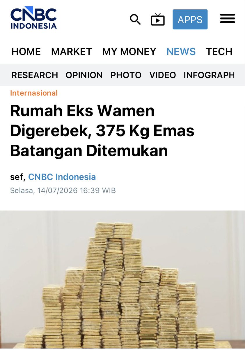 karirfess's tweet photo. 375 kg emas

buset!😭🤯 https://t.co/hZLQbdbORw